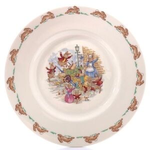 Royal Doulton 1936 Bunnykins Angry Food Fight Vintage Collectable Plate
